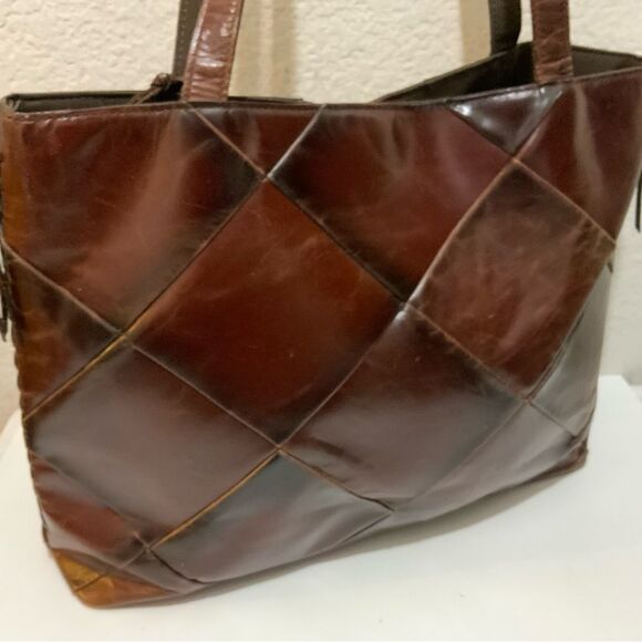 Vintage Rolfs Genuine Leather Shoulder Handbag Burgundy - Picture 3 of 15